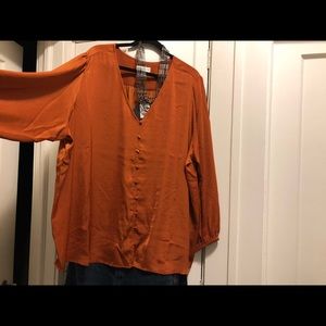 Ava & Viv orange plus size blouse 4x